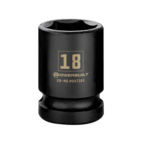 Powerbuilt 1/2" Drive 18Mm Impact Socket 647165